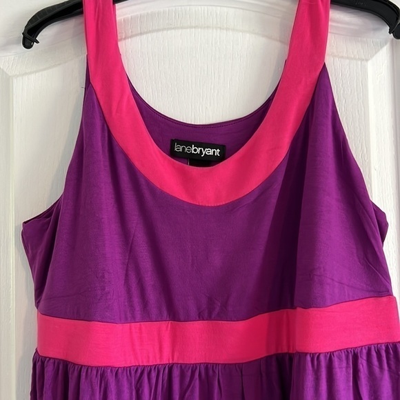 Purple & pink stretchy dress casual size 14/16 Lane Bryant - Picture 3 of 11